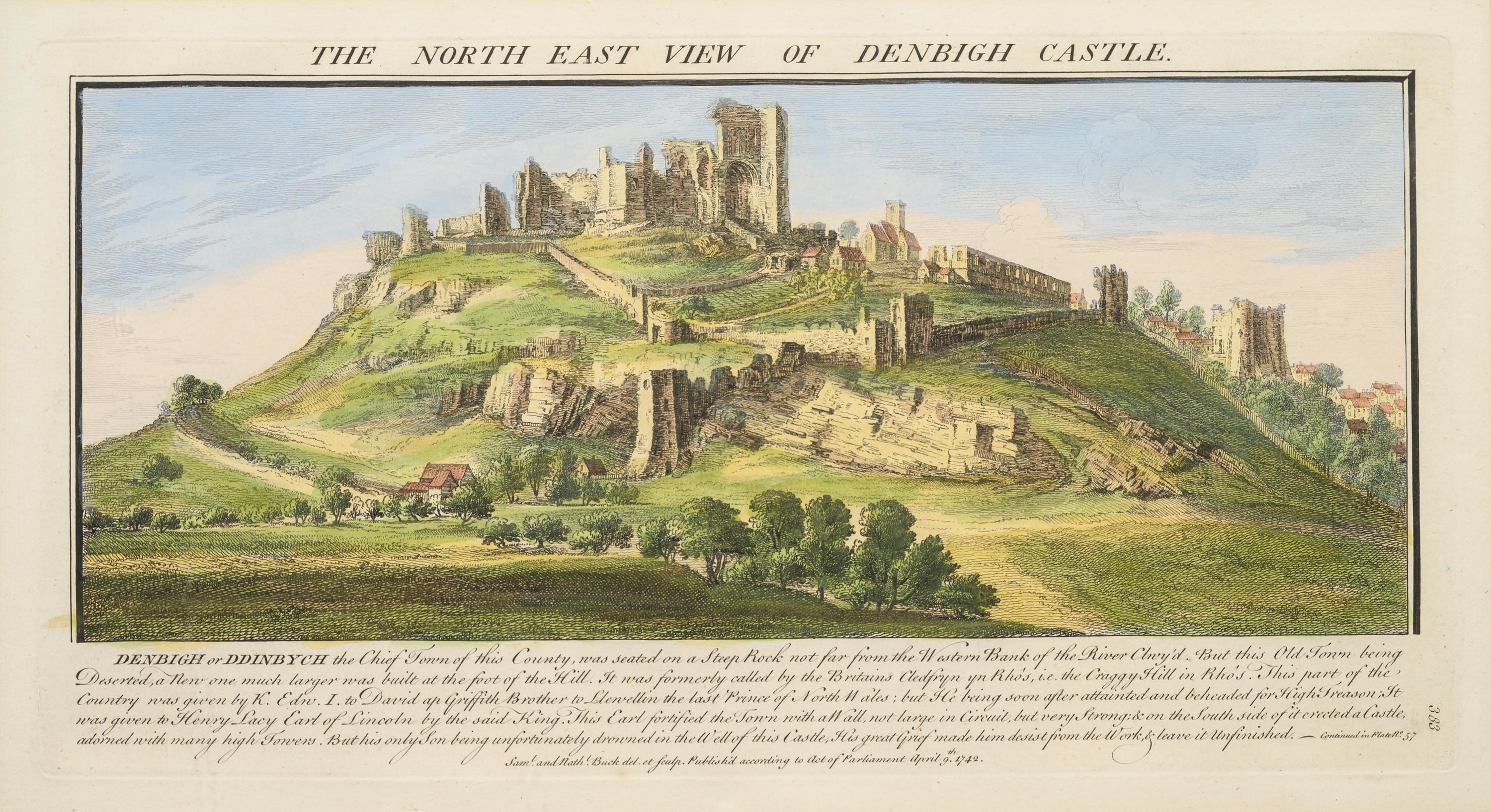 A Set of Eight English Architectural Engravings with Hand-Coloring