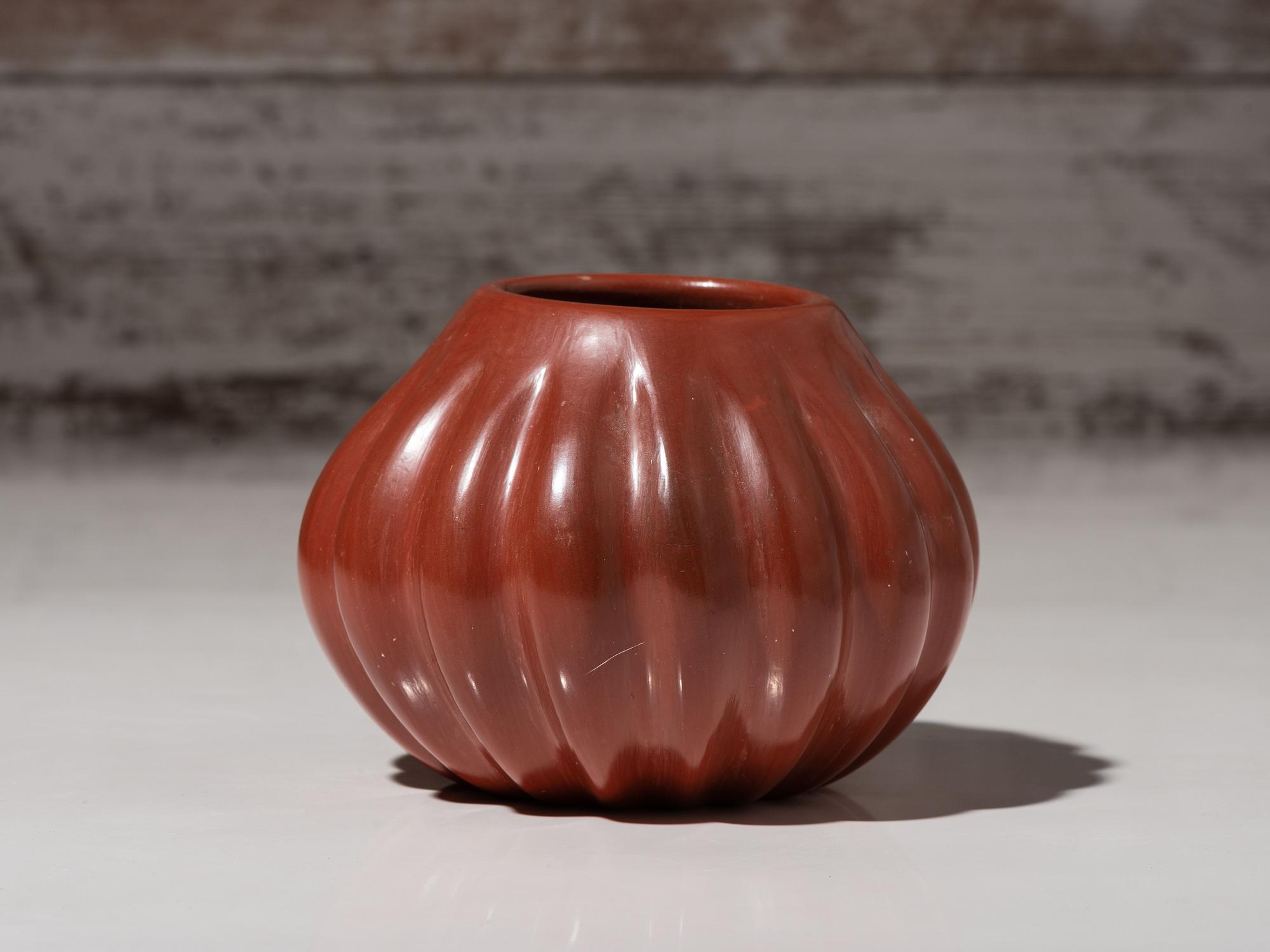 Redware Pottery Melon Jar
