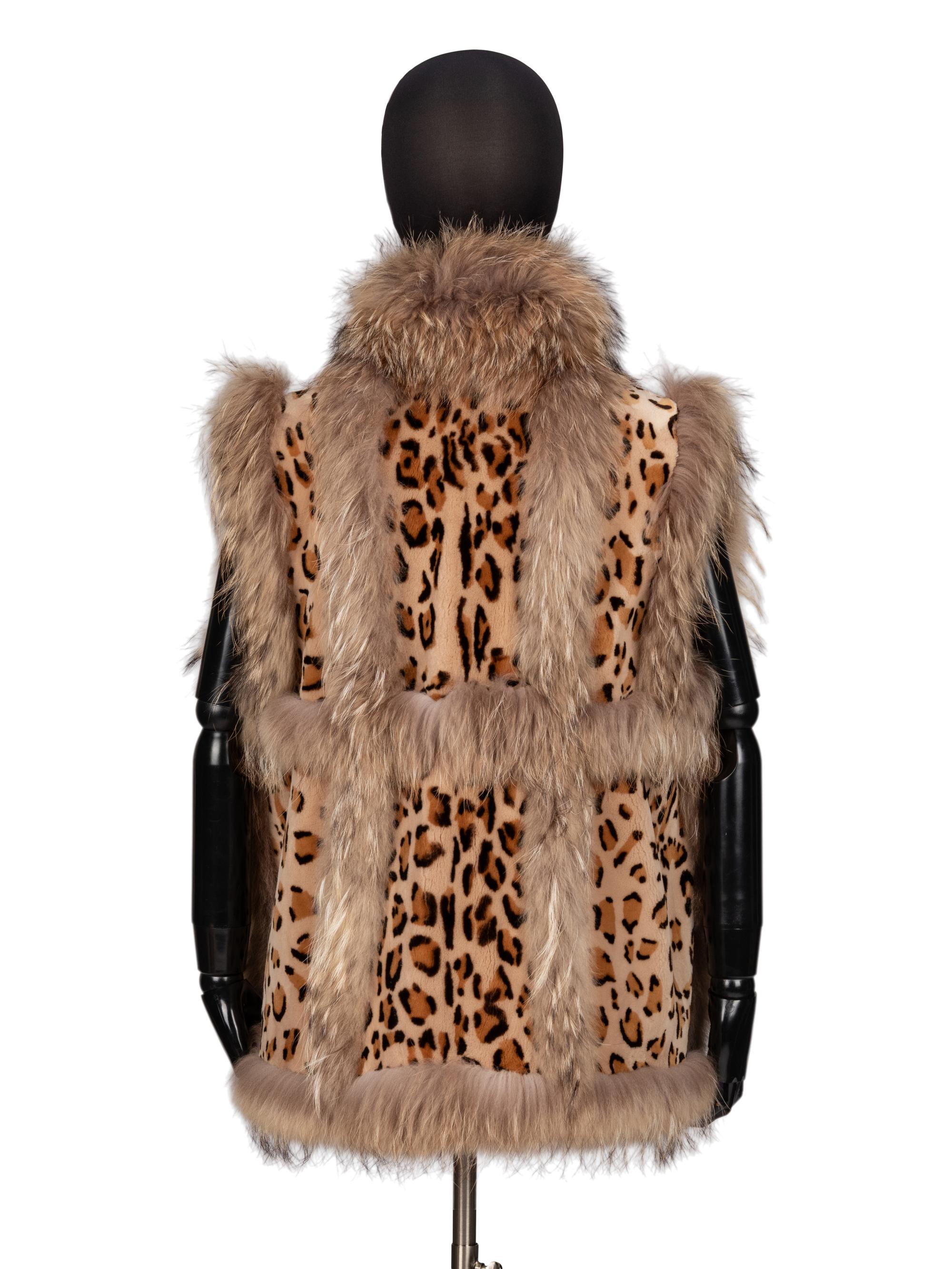 Zuki, Printed Fox Fur and Mink Vest
