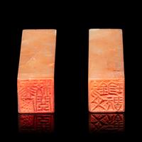 Two Chinese Soapstone Seals of Wang Xiwen (Wang Yiling, 1881-1955 ) 王錫文（王毅靈）閑章兩方