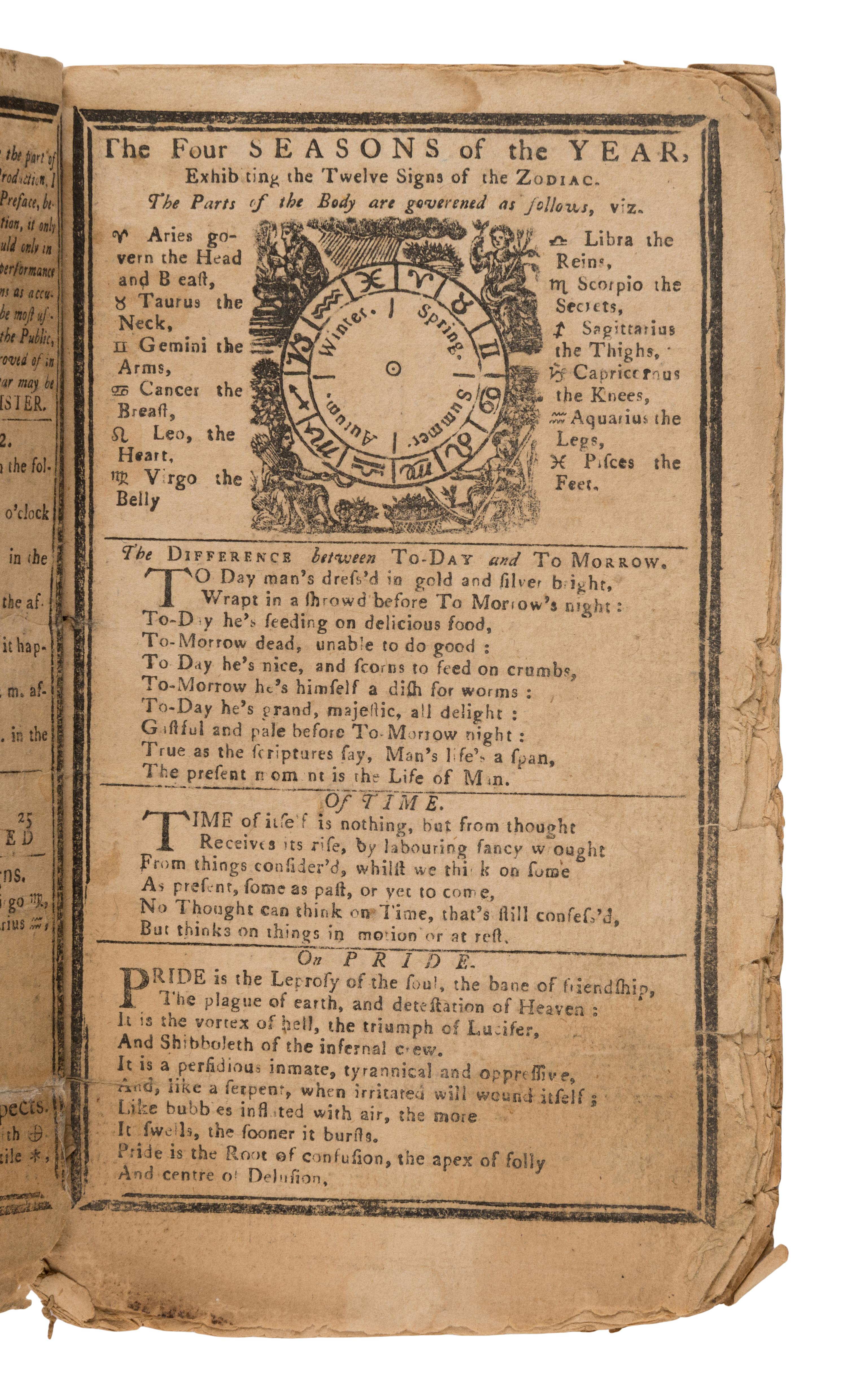 [Revere, Paul (1734-1818)]. Gleason, Ezra. The Massachusetts Calendar, or an Almanac for the Year of our Lord 1772. Boston: Printed and Sold by Isaiah Thomas, 1772.