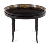 A Victorian Tôle Tray on Stand