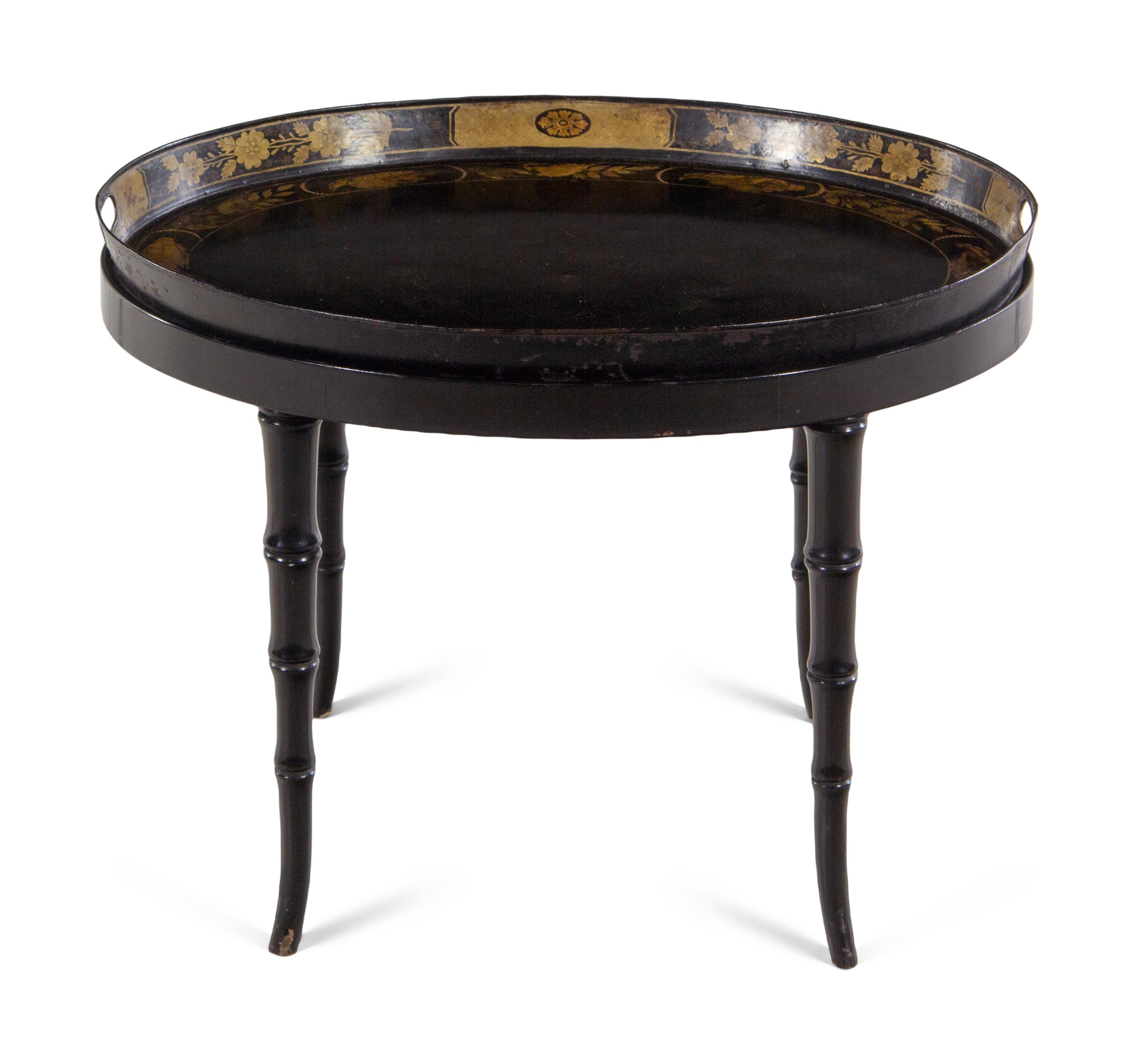 A Victorian Tôle Tray on Stand