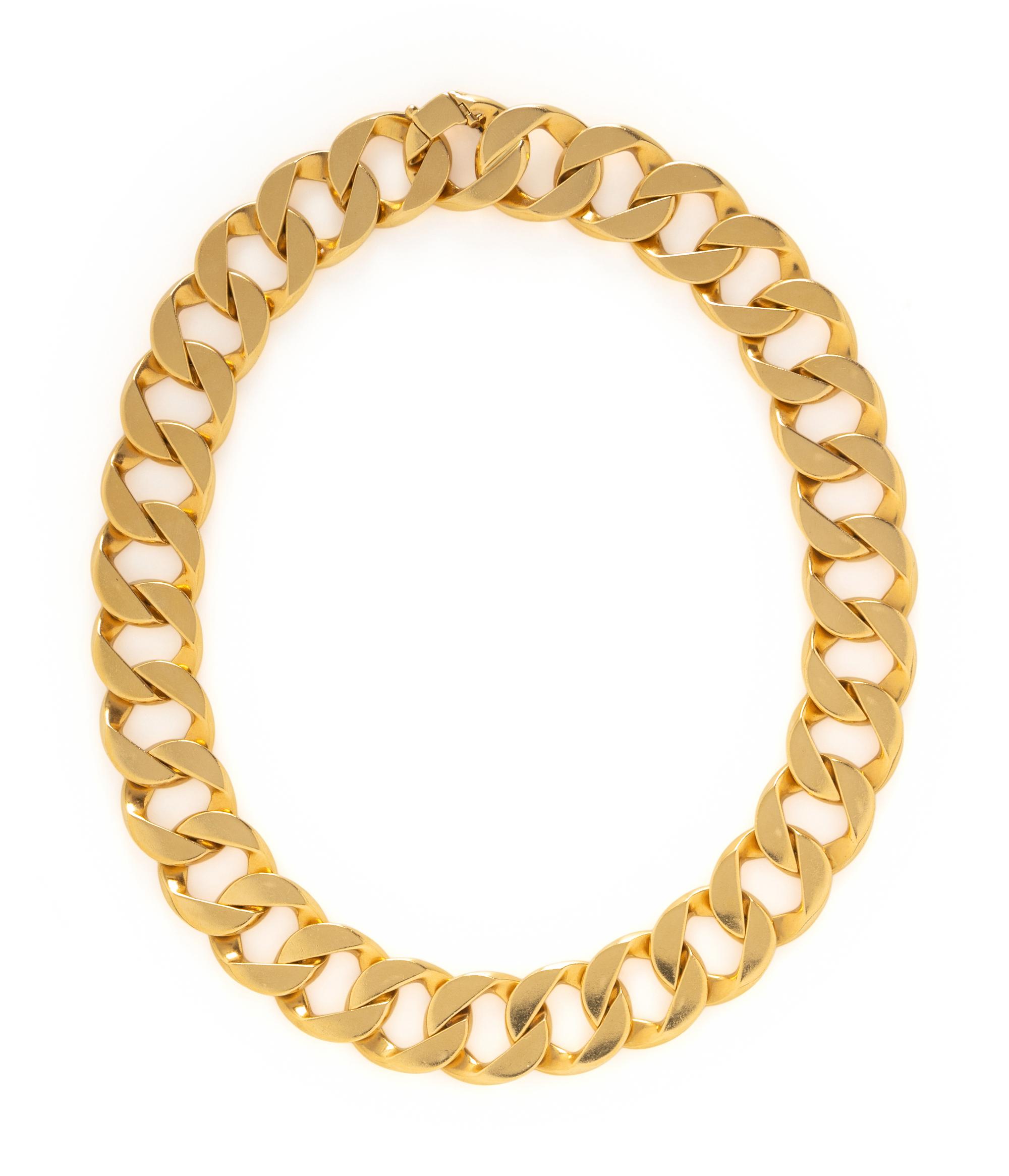VERDURA, YELLOW GOLD CURB LINK NECKLACE