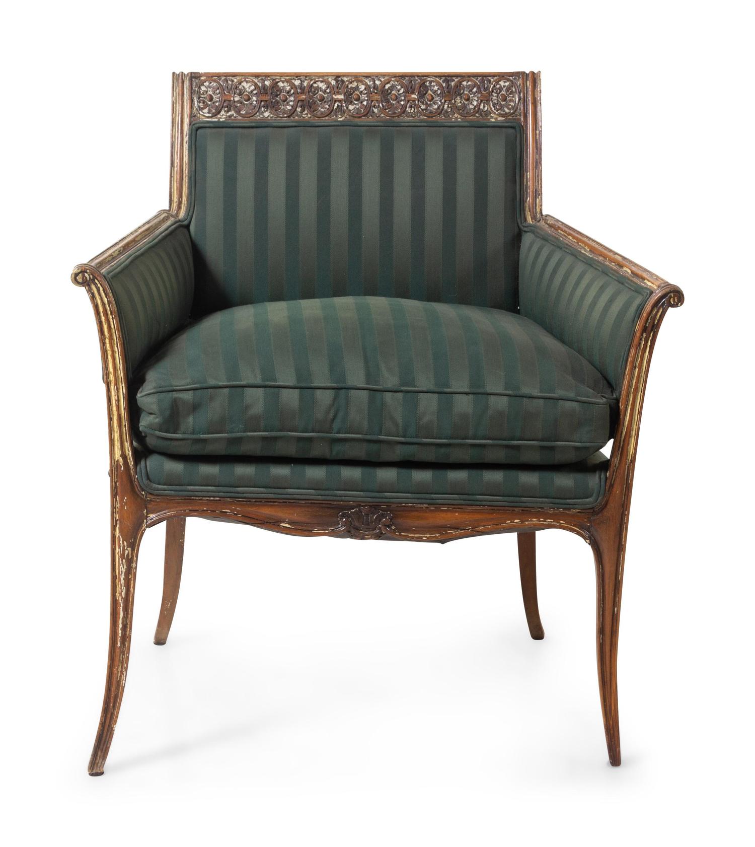 An Italian Painted and Parcel Gilt Armchair