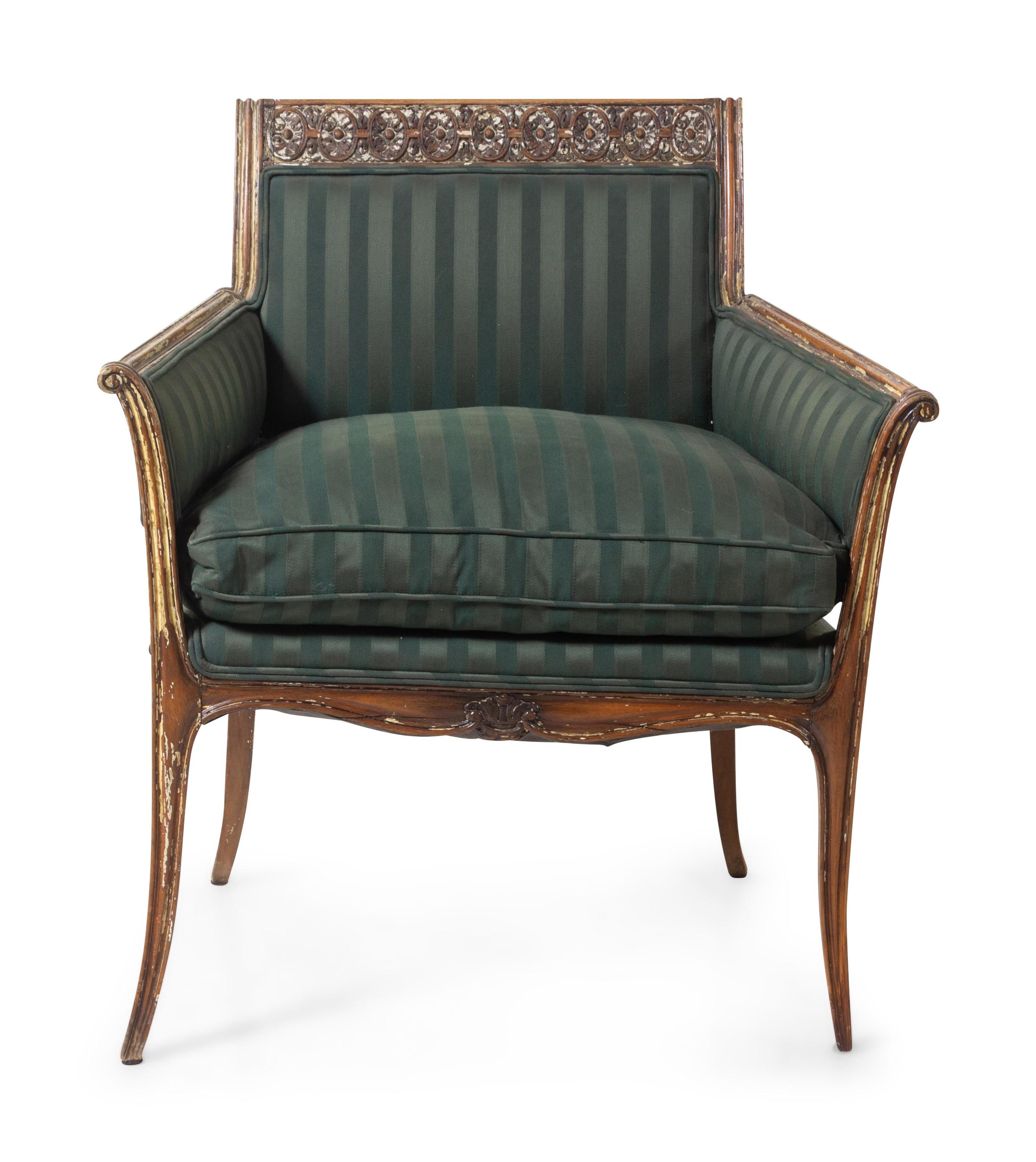 An Italian Painted and Parcel Gilt Armchair