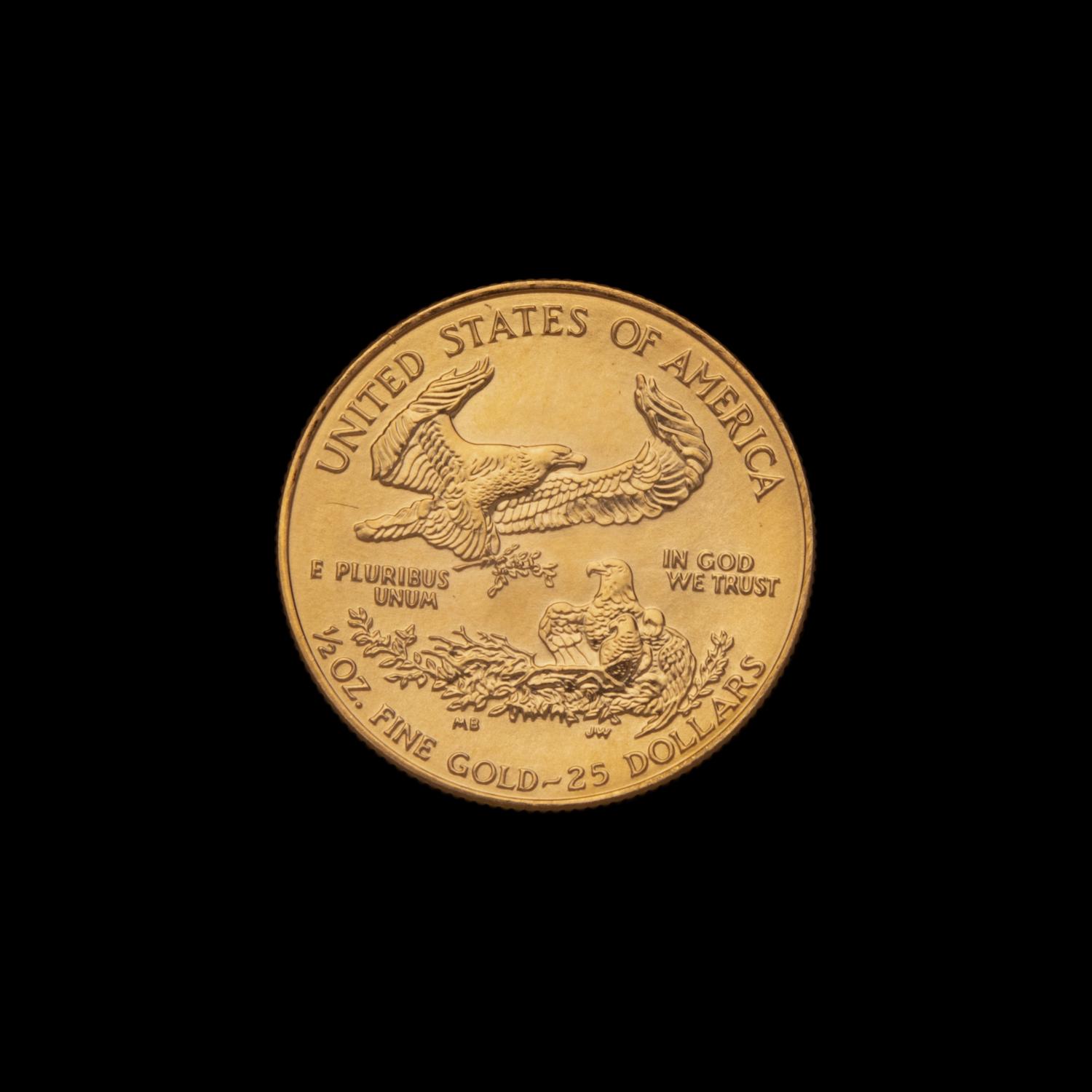 A 1998 Gold Eagle $25 1/2 oz. Gold Coin