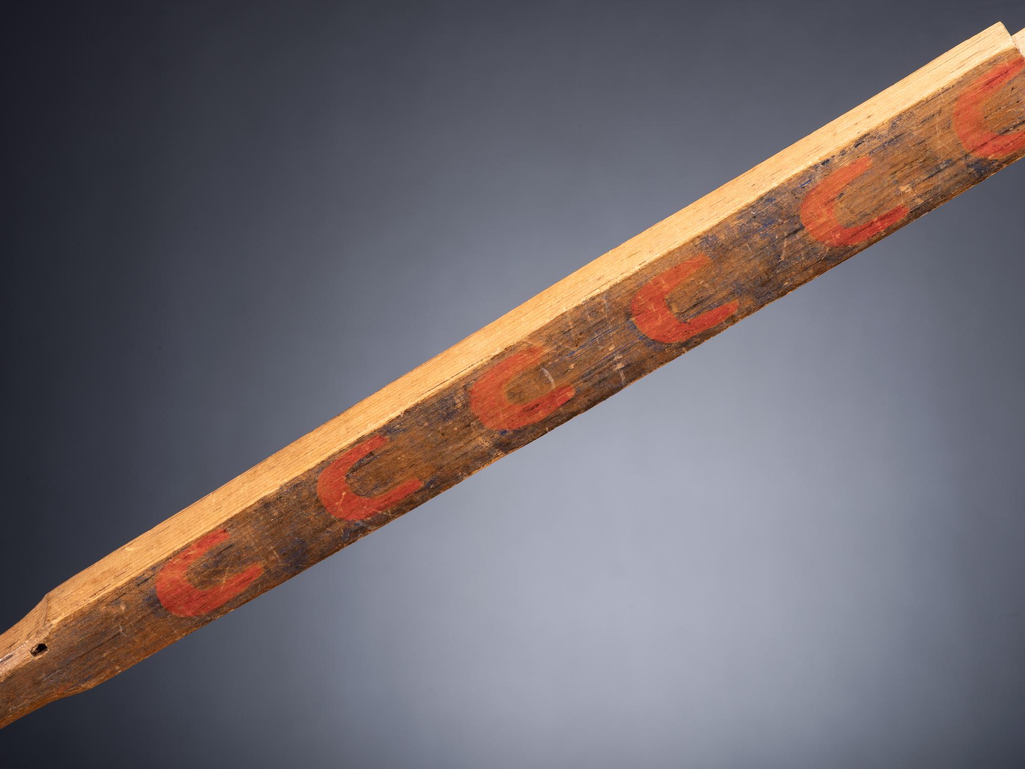 Mandan-Hidatsa Painted Wood Quirt