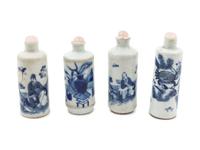 A Group of Chinese Blue and White Snuff Bottles