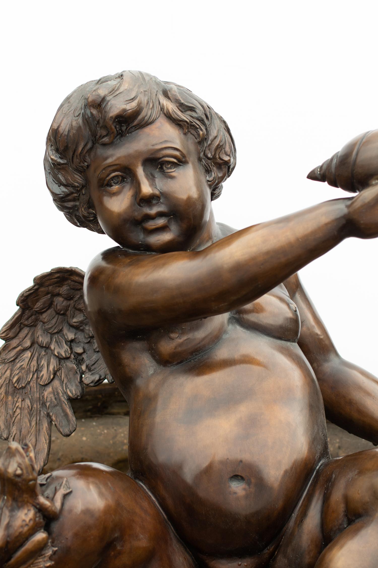 A Pompeiian Style Patinated Bronze Fountain