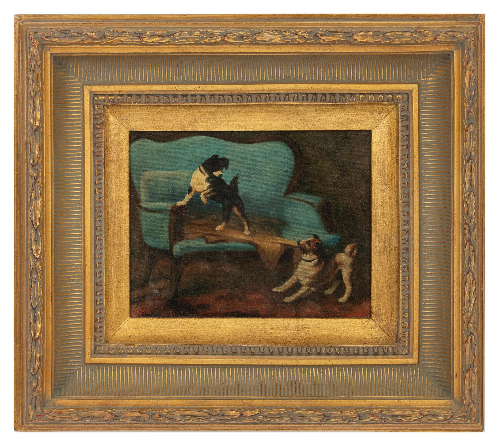 A Pair of Paintings of Dogs
