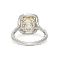 TIFFANY & CO., FANCY INTENSE YELLOW DIAMOND, DIAMOND, AND PLATINUM 'SOLESTE' RING