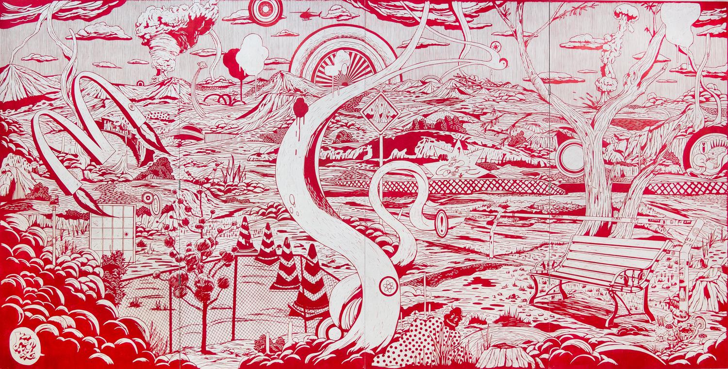 Kenichi Yokono, (Japanese, b. 1972), Fling Mac,2007 (four panels)