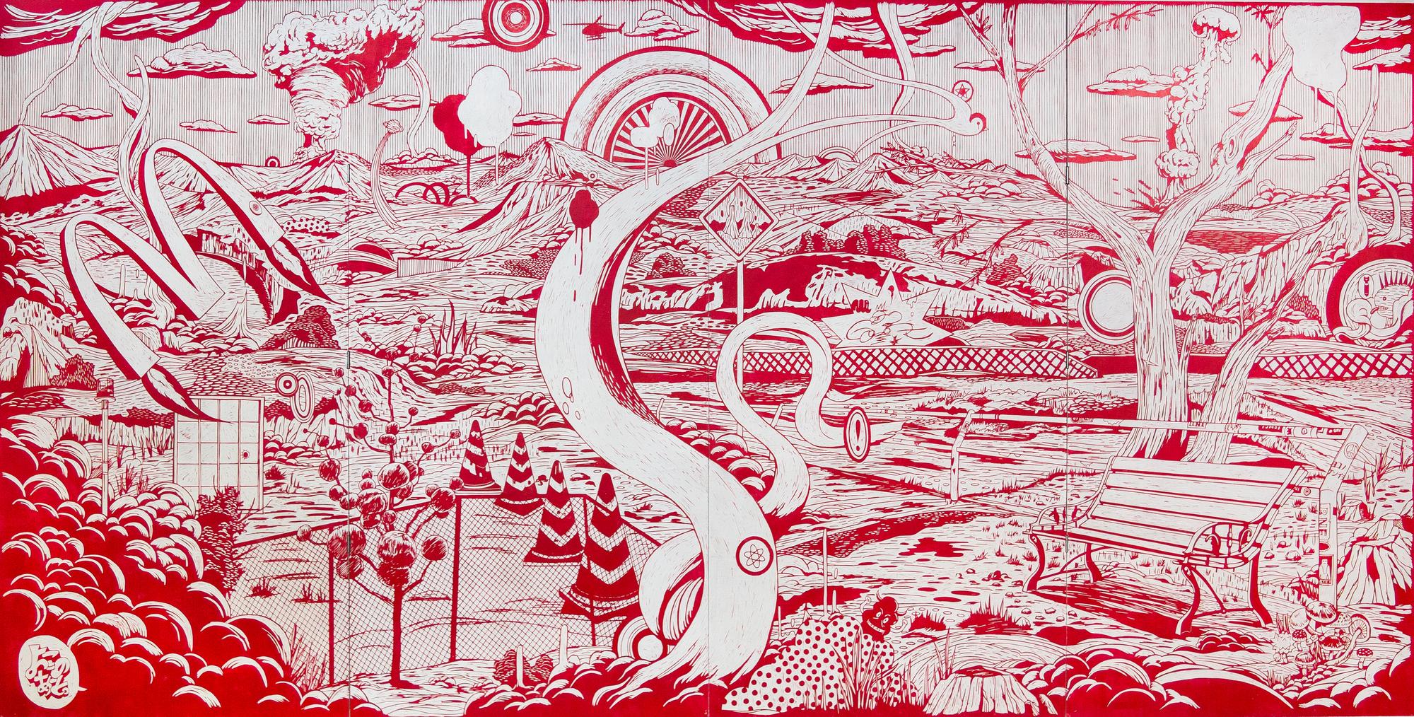 Kenichi Yokono, (Japanese, b. 1972), Fling Mac,2007 (four panels)
