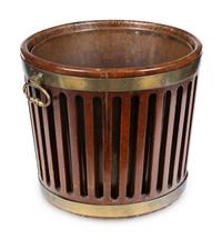 A George III Brass-Mounted Mahogany Peat Bucket