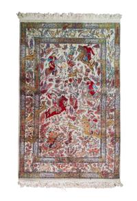 A Qum Silk Hunting Rug