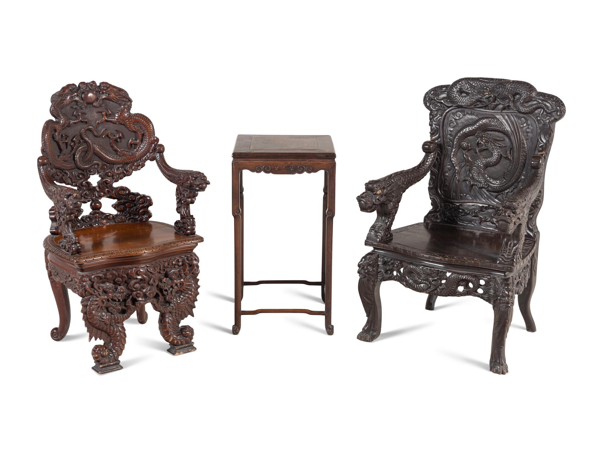 A Group of Chinese Export Rosewood Furniture