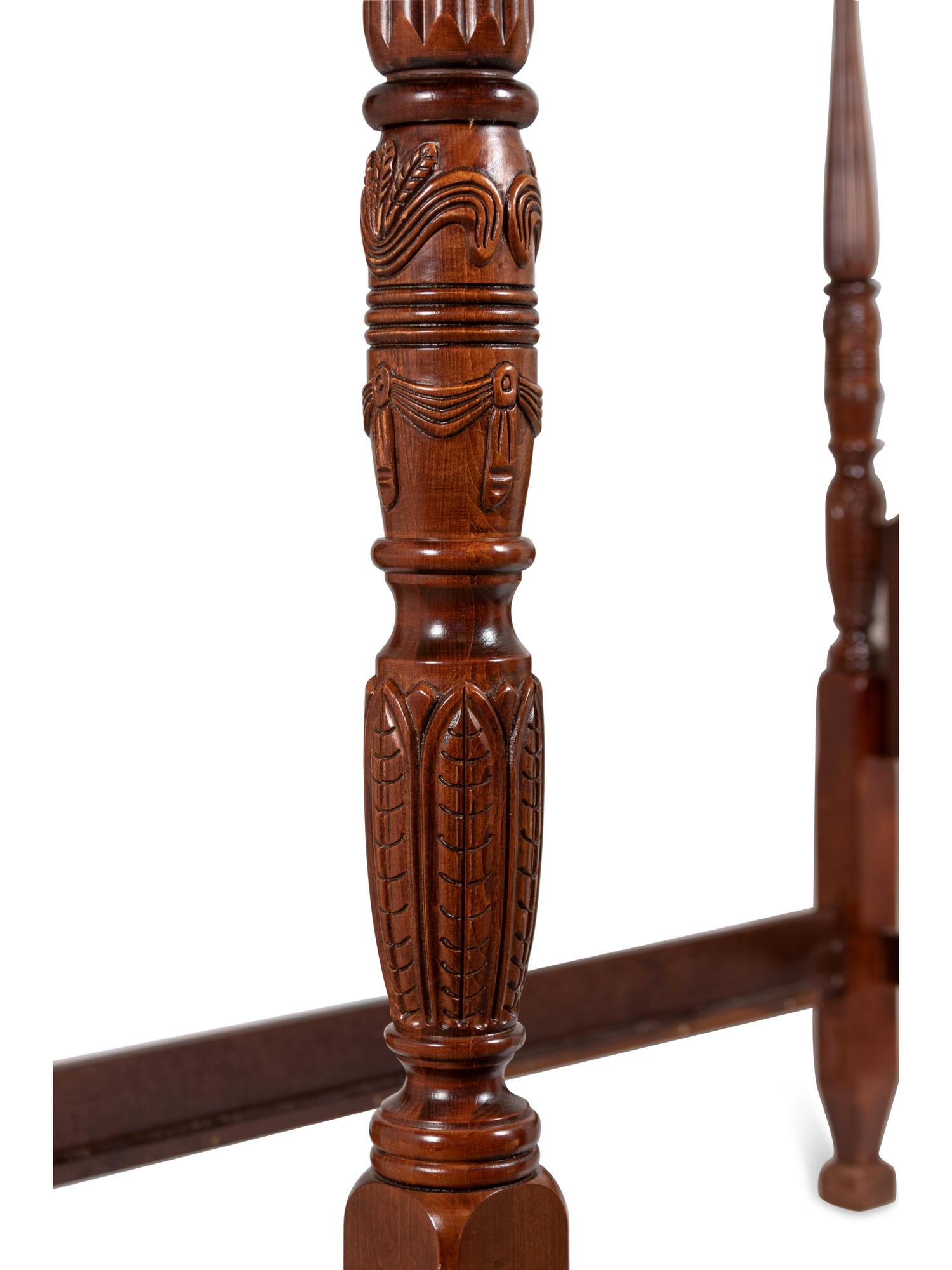 A Chippendale Style Carved Mahogany Four-Post Tester Bed