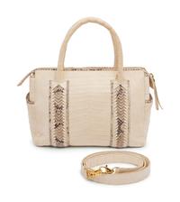 Nancy Gonzalez Cream Alligator and Snakeskin Bag, 2000s