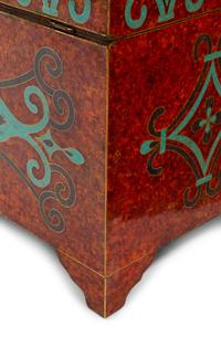 An Iberian Style Lapis Lazuli, Turquoise and Amber Inlaid Coffer