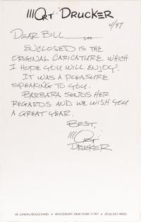 (Cartoon Art) DRUCKER, Mort (1929-2020). Original caricature painting of BILL ZWECKER.