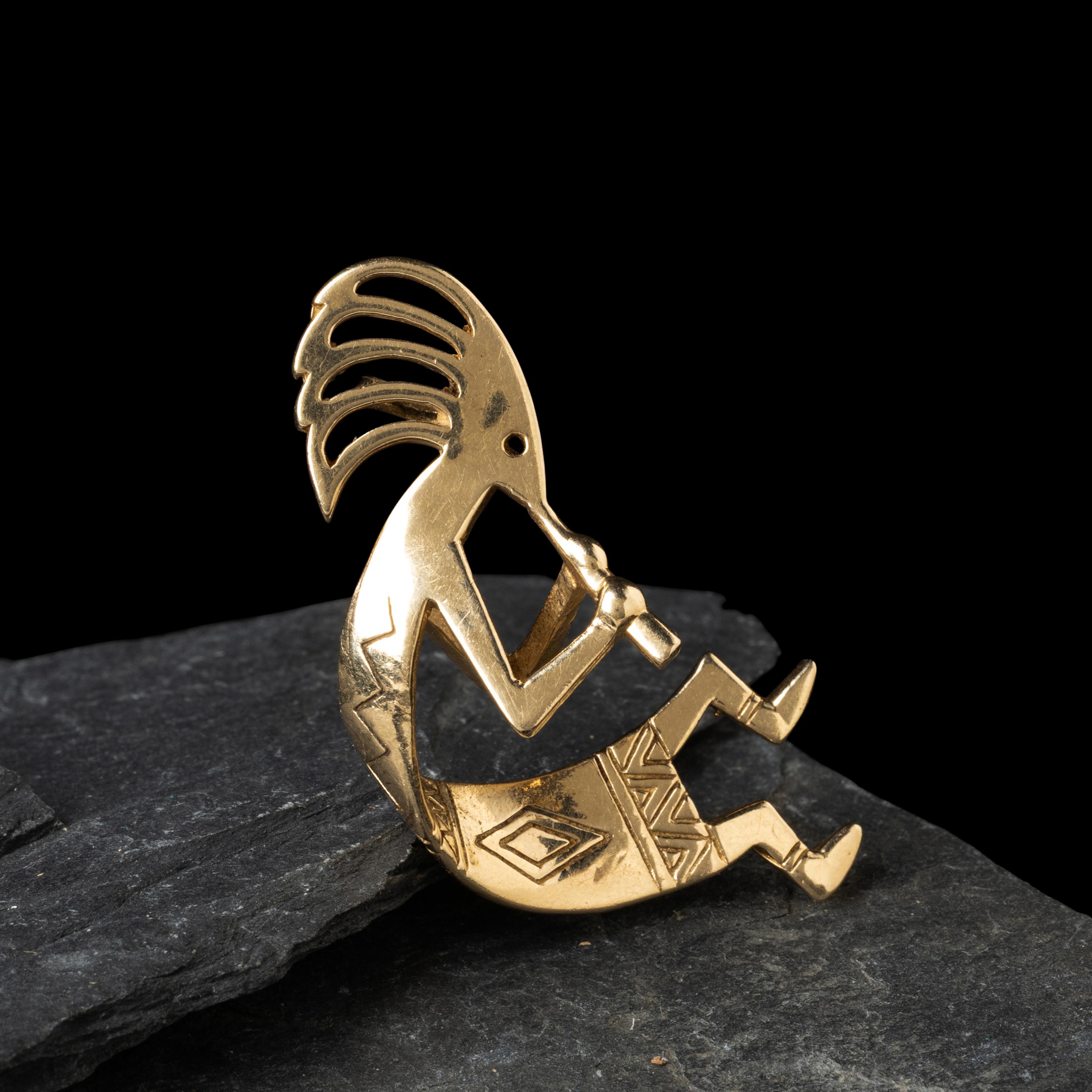 Southwestern-style 14K Gold Kokopelli Pendant