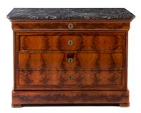A Louis Philippe Chest of Drawers Height 37 1/2 x width 51 1/4 x depth 22 1/2 inches. — 19TH CENTURY