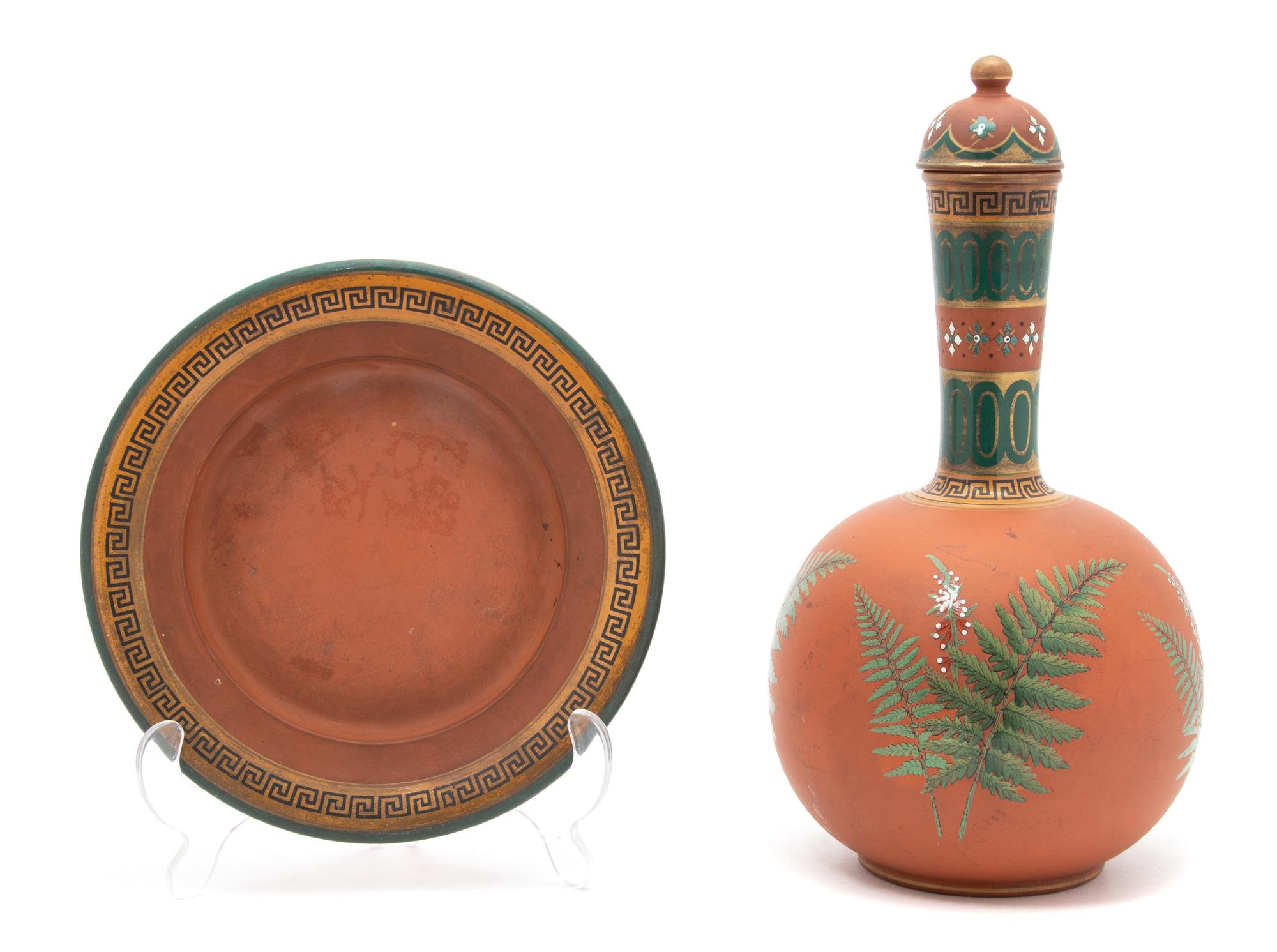 An English Prattware Decanter with Undertray — EARLY 20TH CENTURY