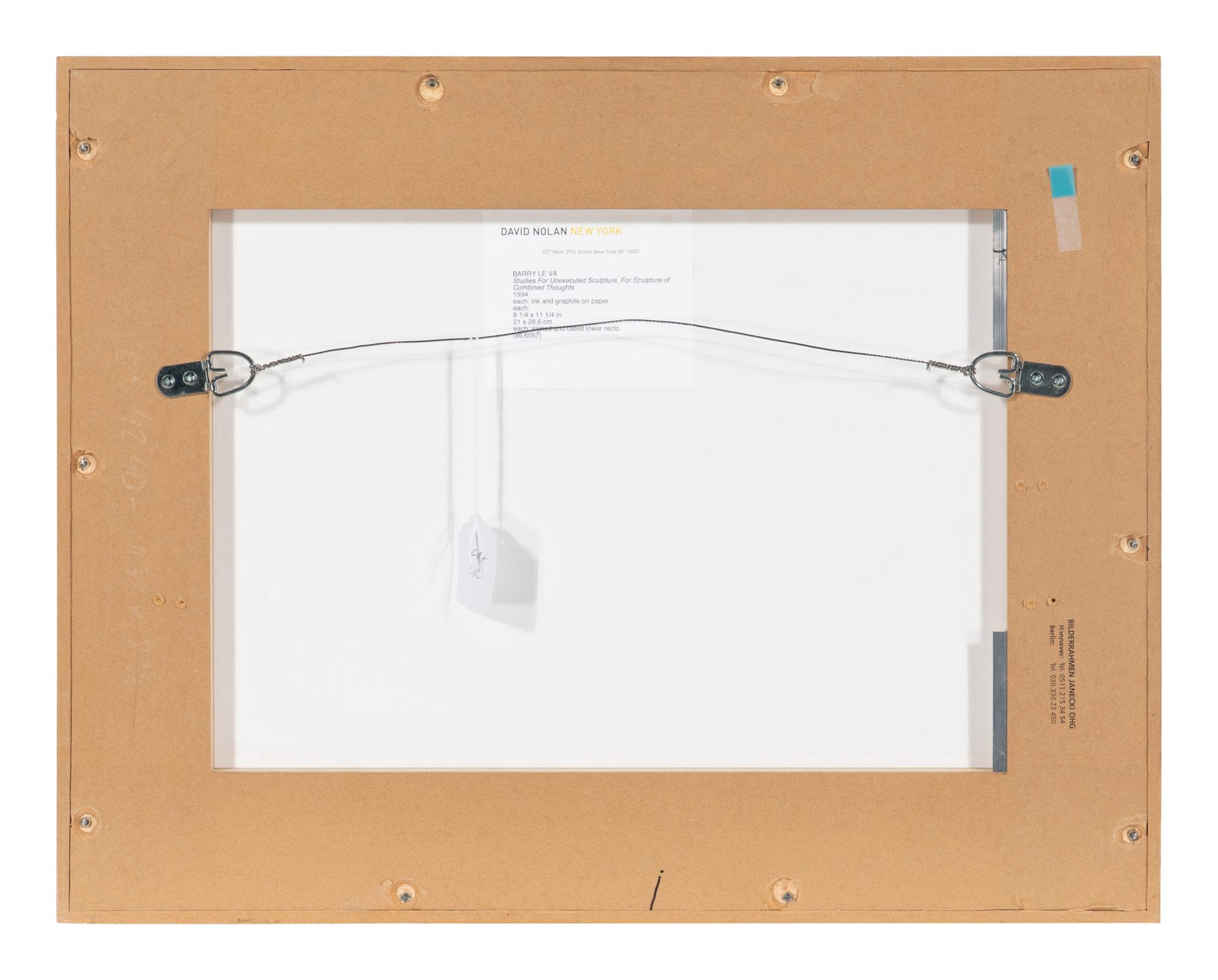 Studies for Unexecuted Sculpture, For Sculpture of Combined Thoughts, 1994 (2 works)