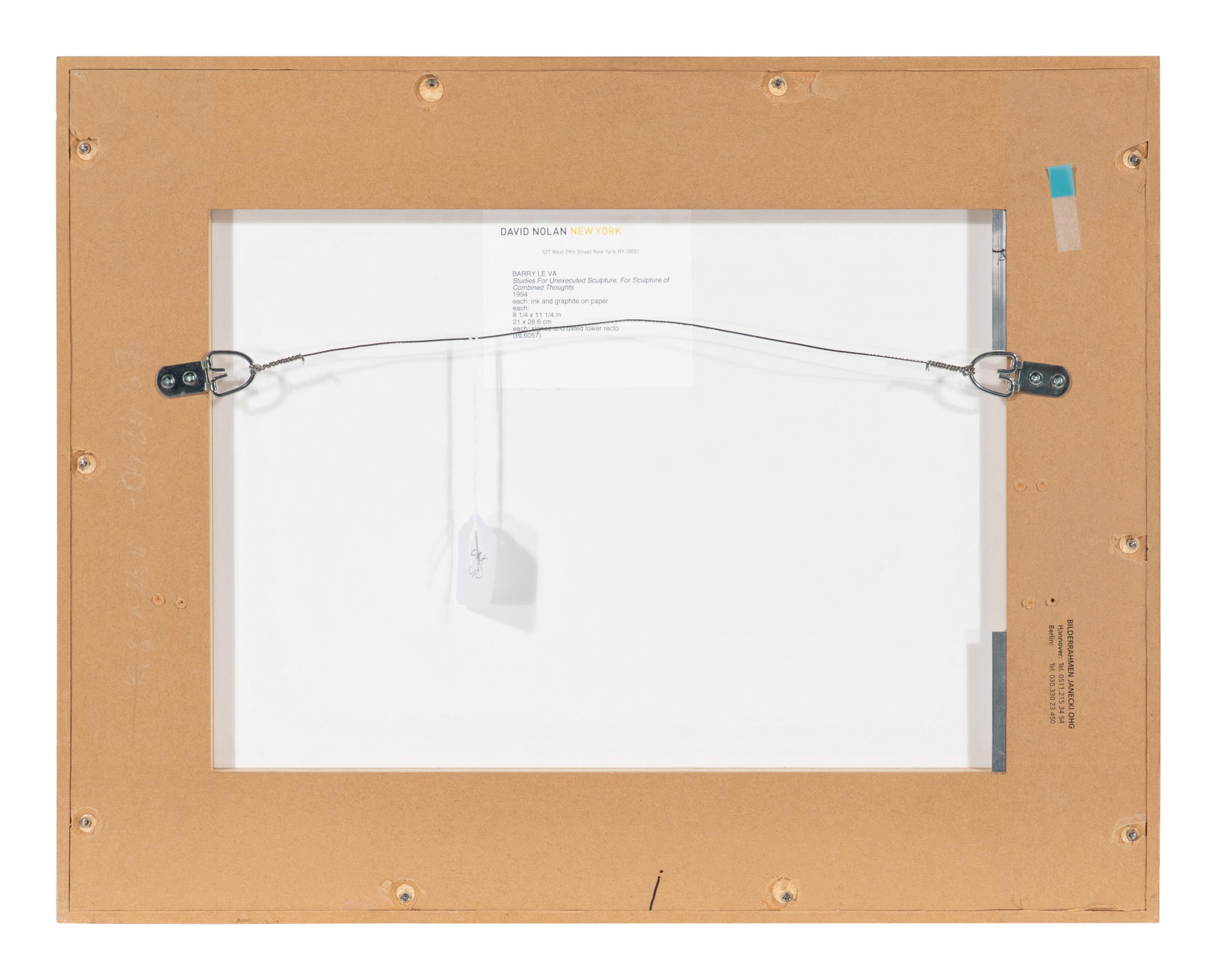 Studies for Unexecuted Sculpture, For Sculpture of Combined Thoughts, 1994 (2 works)