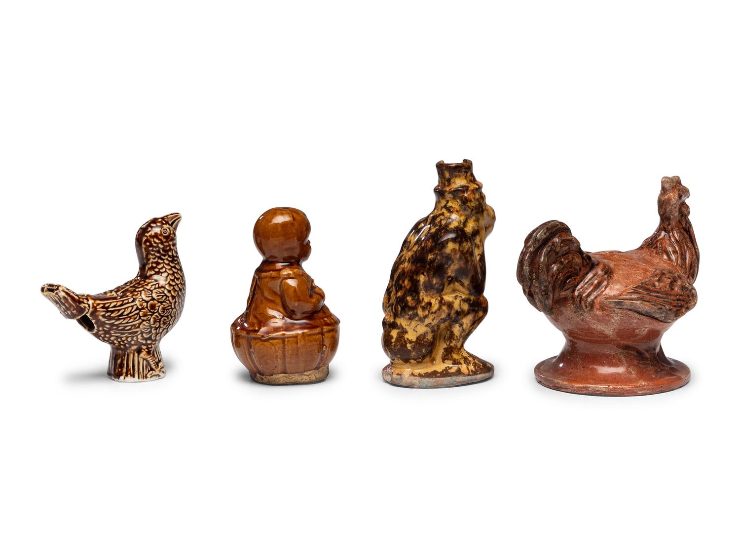 Four Glazed Ceramic Figures