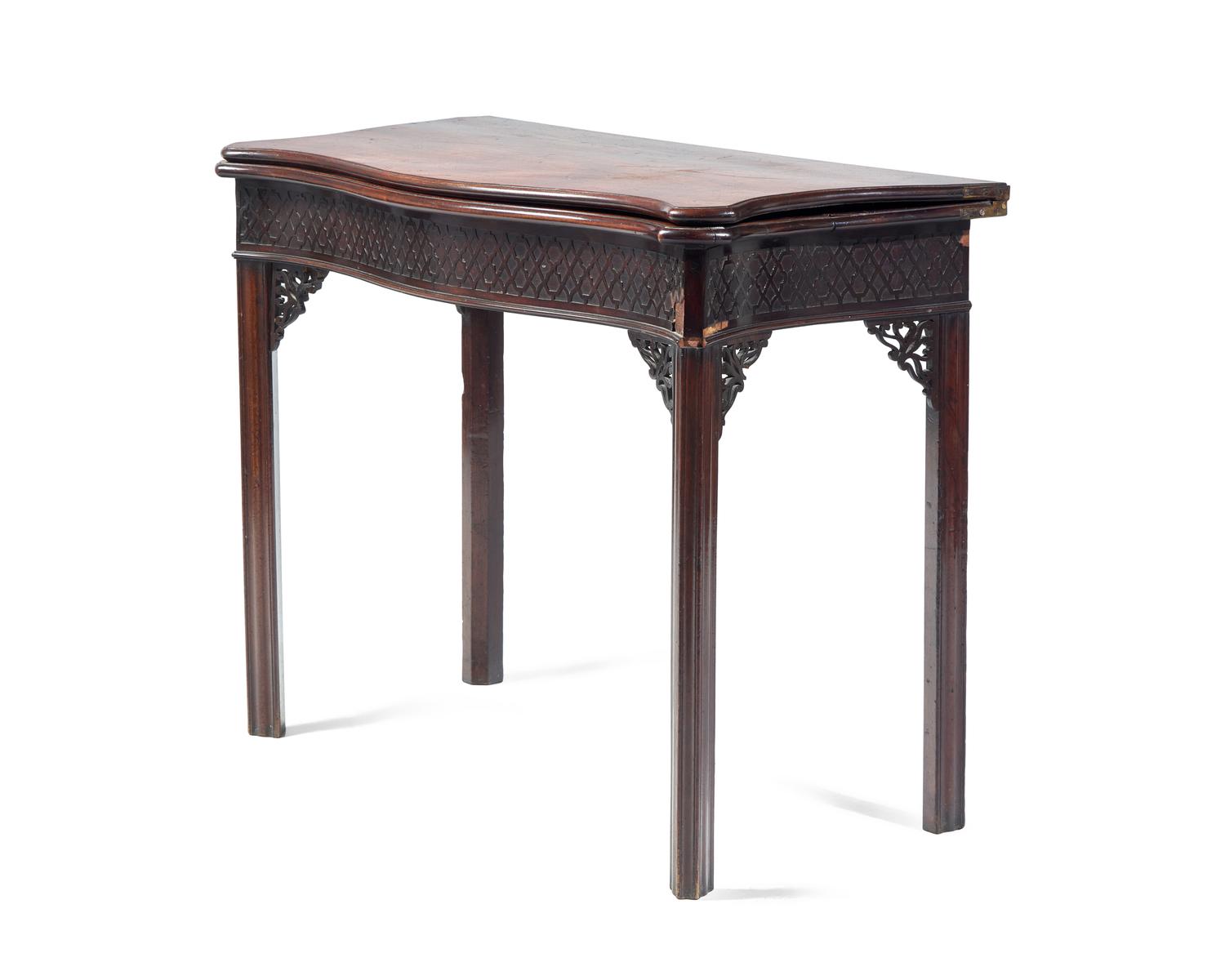A George III Mahogany Serpentine Flip-Top Table