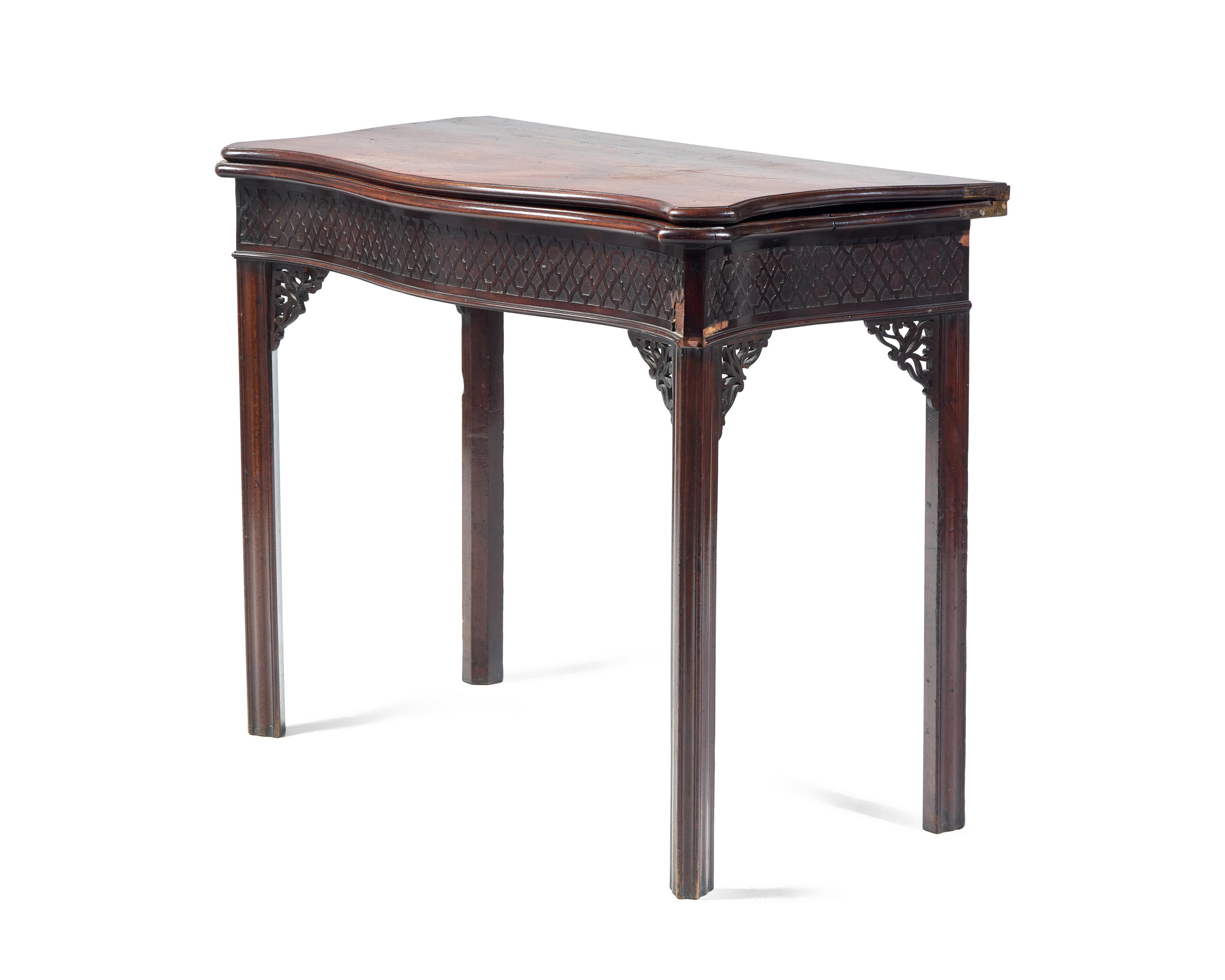 A George III Mahogany Serpentine Flip-Top Table
