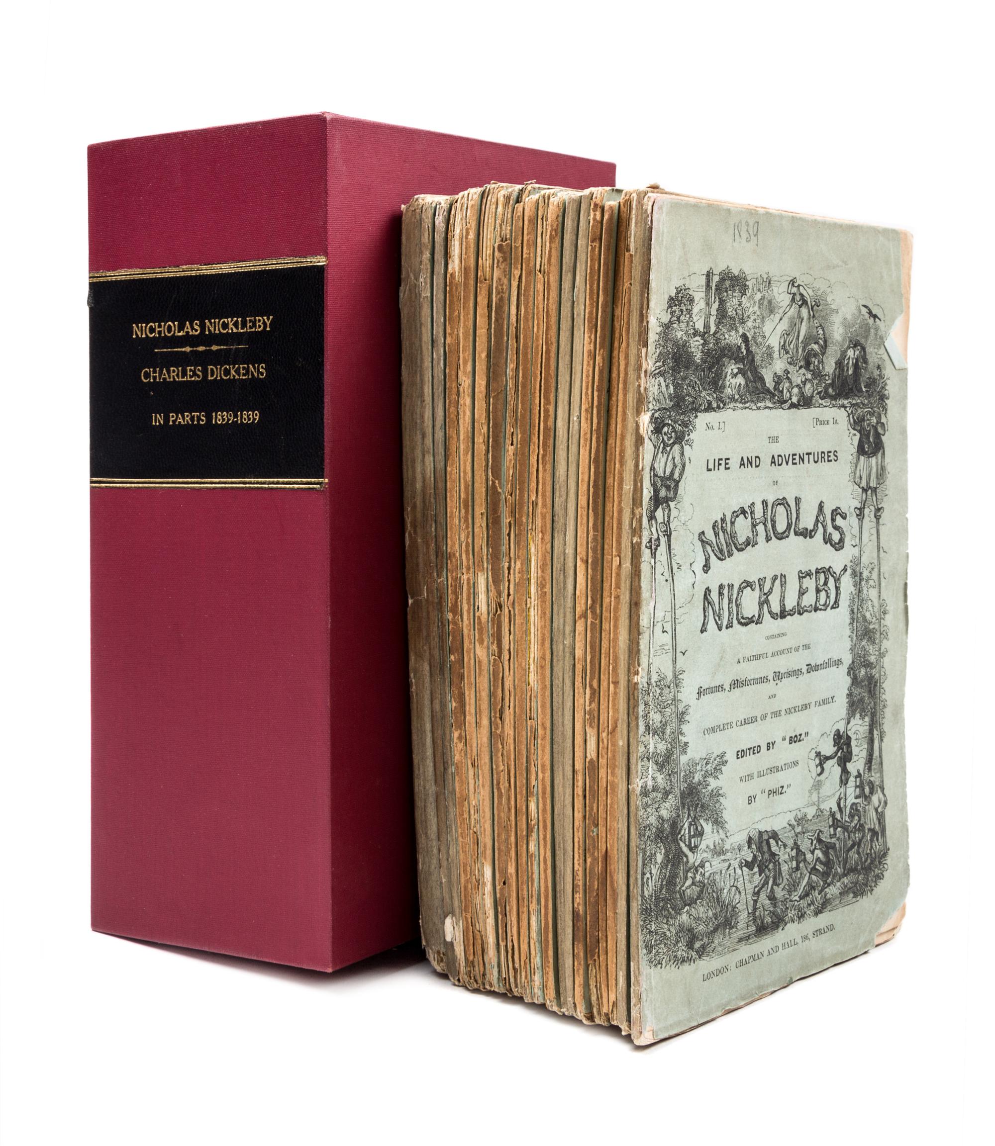 DICKENS, CHARLES. Nicholas Nickleby. London, 1839. First edition in original parts.