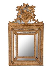 A Dutch Baroque Style Brass Mirror