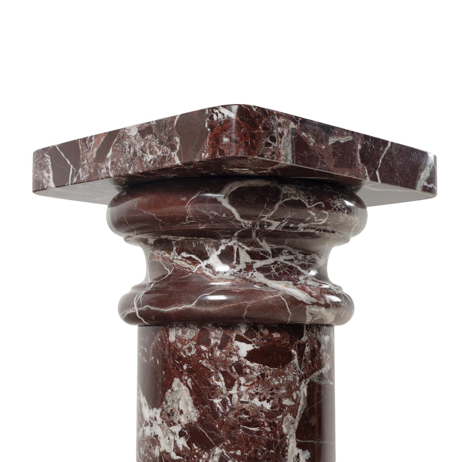 A Rosso Levanto Marble Pedestal