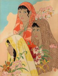 Three Jacoulet Woodblock Prints
