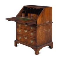 A George I Walnut Slant-Front Bureau