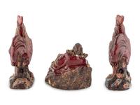 Three Chinese Shiwan Glazed Stoneware Figures