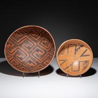 Ancestral Pueblo, Homolovi Black-on-Orange Polychrome AND St. Johns Black-on-Red Pottery Bowls