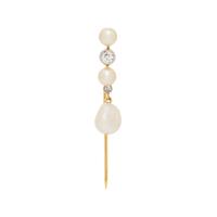 ANTIQUE, PEARL AND DIAMOND PIN