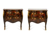A Pair of Maitland-Smith Japanned Two-Drawer Commodes