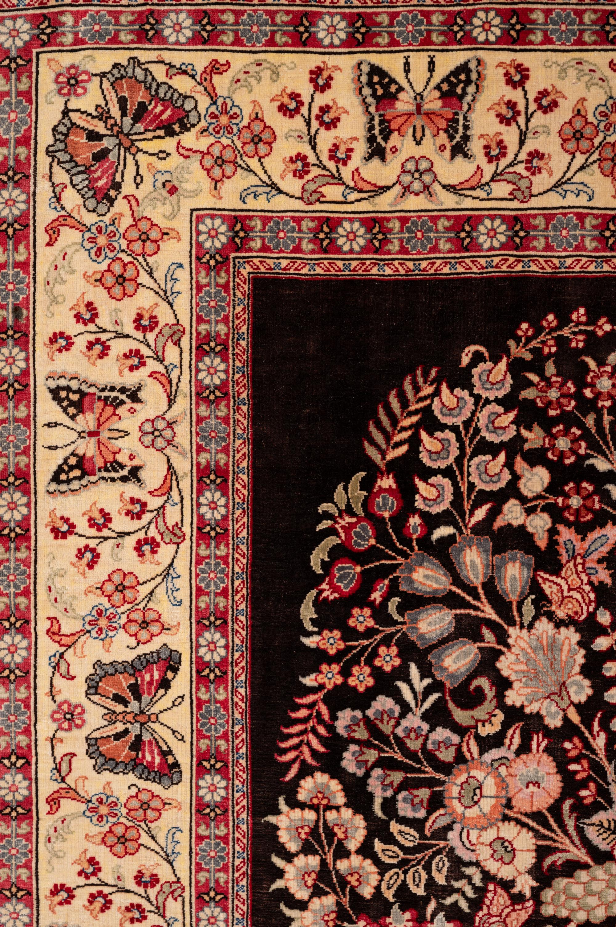 A Pair of Qum Silk and Wool Pictorial Rugs