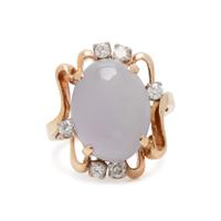LAVENDER JADE AND DIAMOND RING