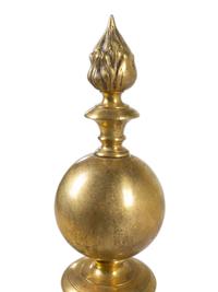 A Pair of Continental Brass Andirons