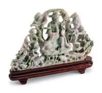 A Large Burmese Jade Figure of Guanyin