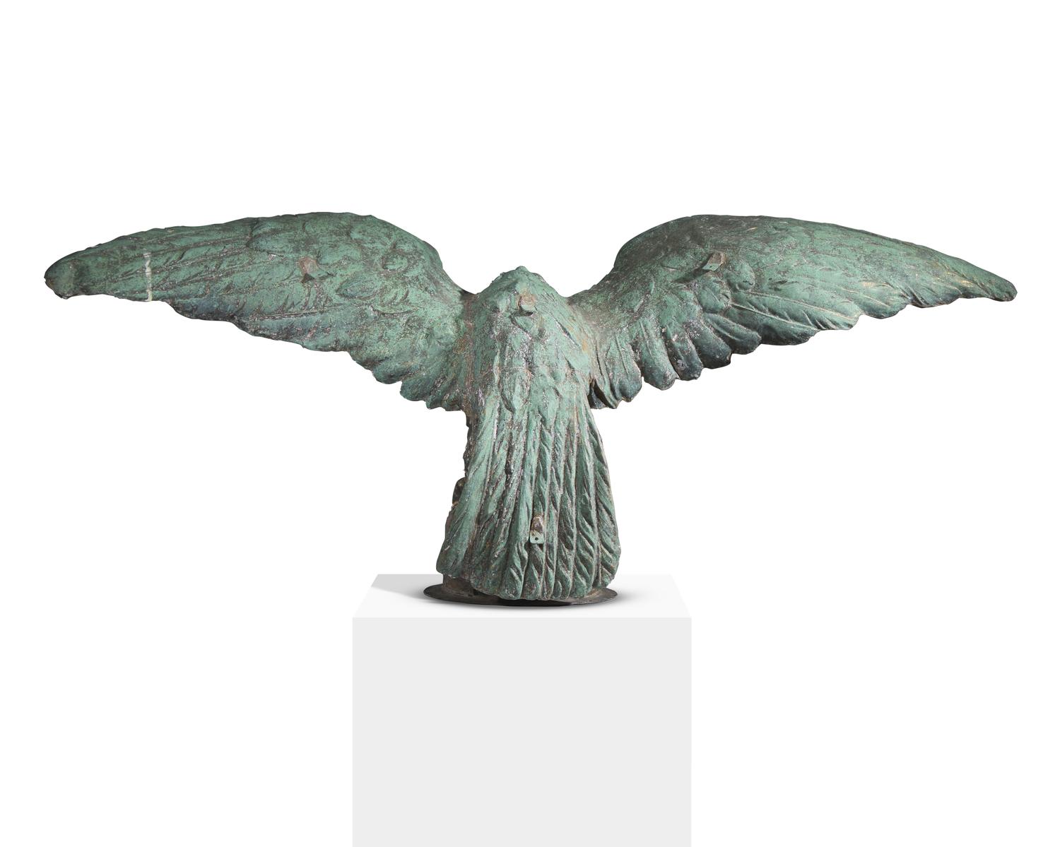 A Large Molded and Gilded Copper Pilot House Eagle