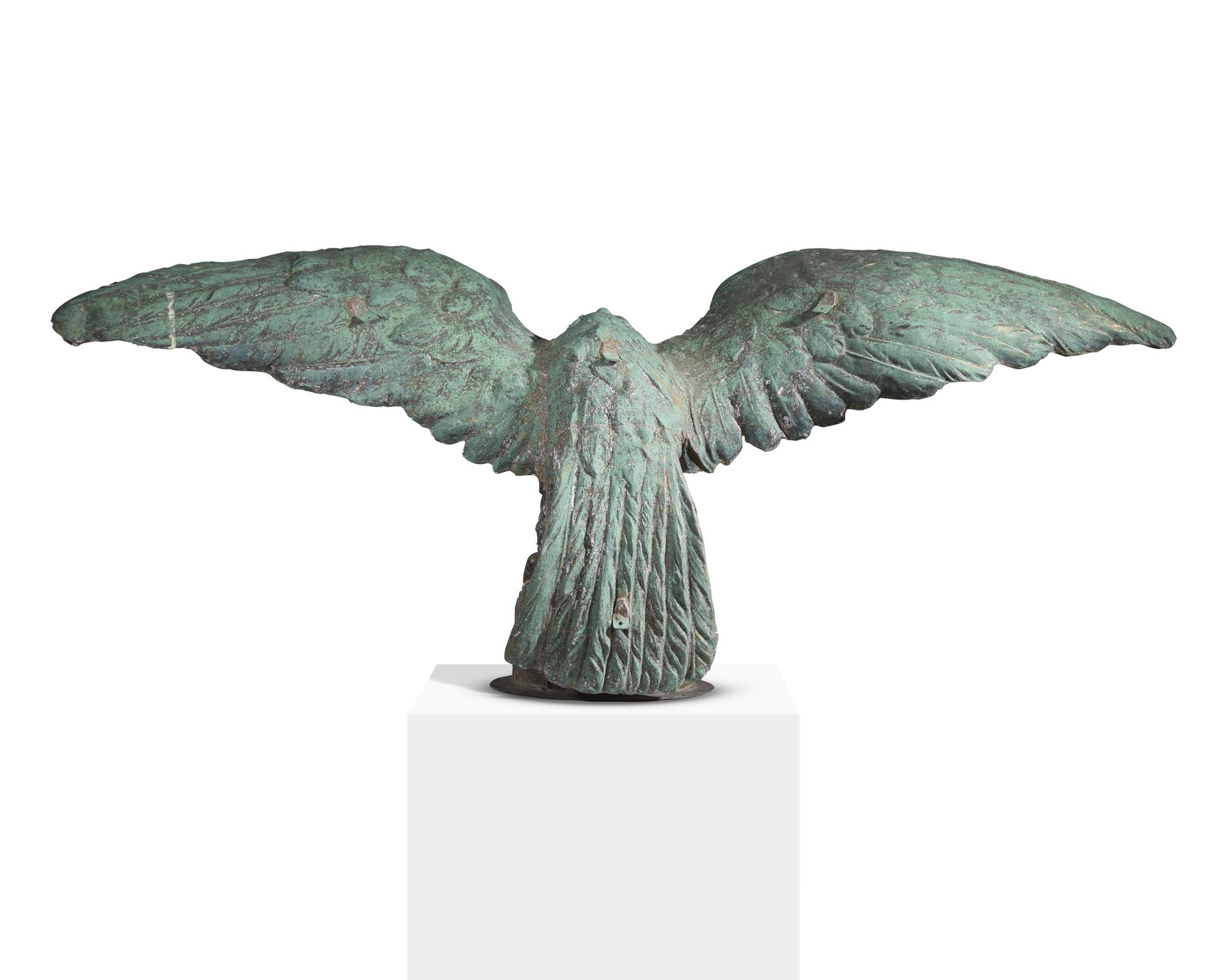 A Large Molded and Gilded Copper Pilot House Eagle
