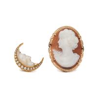 COLLECTION OF GOLD BROOCHES