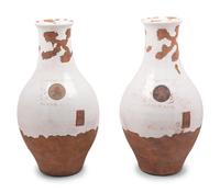 A Pair of French Glazed Terra Cotta Storage Jars